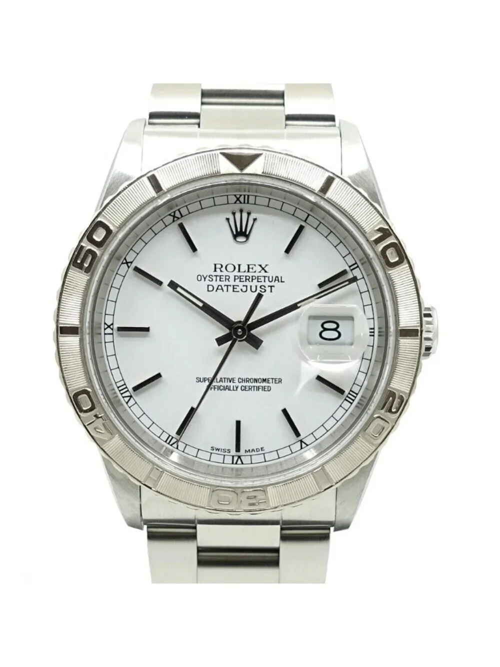 Rolex Datejust Thunderbird 36 SS 18k White Gold Dial Automatic Winding Watch
